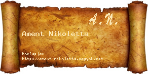 Ament Nikoletta névjegykártya