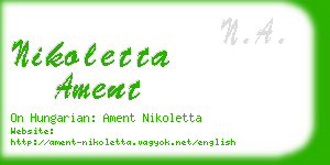 nikoletta ament business card